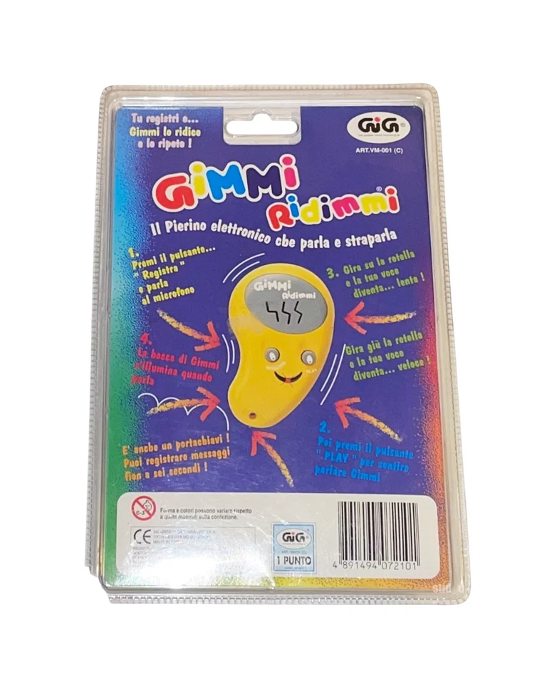 GIMMI RIDIMMI Prima Versione Gig anni '90 Rosso Effetti Sonori Vintage Sigillato - Immagine 2 di 3