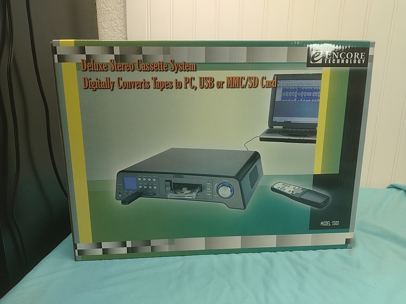 Encore Technology cassette to mp3 converter, USB, SD card, RCA & aux, remote