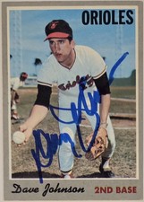 1970 TOPPS Dave Johnson Auto Card #45 Baltimore Orioles Vintage Baseball Signed 
