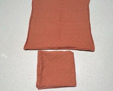 VICTORIA CLASSICS Burnt Orange 26x26 QUILTED 2 EURO PILLOW SHAMS Pre-own