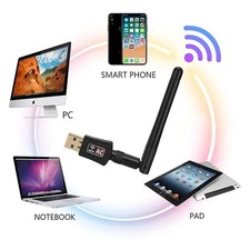 600Mbps Wireless USB Wifi Adapter Dongle Dual Band 2.4G/5GHz W/Antenna 802.11AC