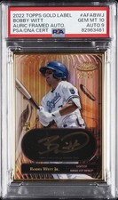 2022 TOPPS GOLD LABEL AURIC FRAMED AUTOS BOBBY WITT JR. 25/25 PSA 10 AUTO 9