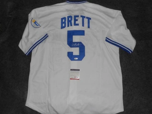 Signed George Brett Autographed MLB Kansas City Royals Jersey - PSA COA