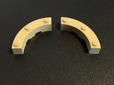 LEGO 48092 Viertelkreis Brunnenstein Bogenstein Runde Ecke 2 Stück beige