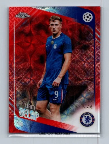 2025-26 Topps Chrome UEFA Club Competitions #192 Liam Delap Red Scope /8