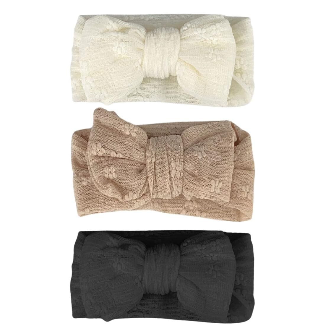 Bandeau extensible bébé lot de 3 pour cheveux fins et crânes sensibles