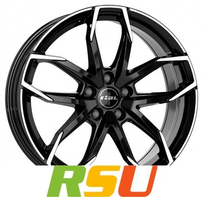 Rial Lucca diamant-schwarz frontpoliert 8x18'' ET45 LK5 112 ML 70.1 Alufelgen ...