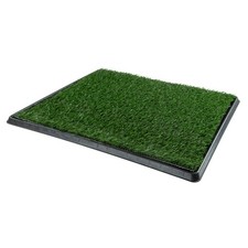 Artificial Grass Puppy Pee Pad for Dogs Medium 4-Layer System, Green  Black