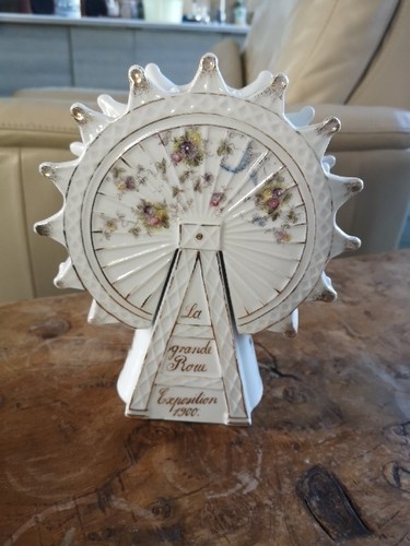 Exposition Universelle Paris 1900 Rare Flacon De Parfum Grande Roue Porcelaine