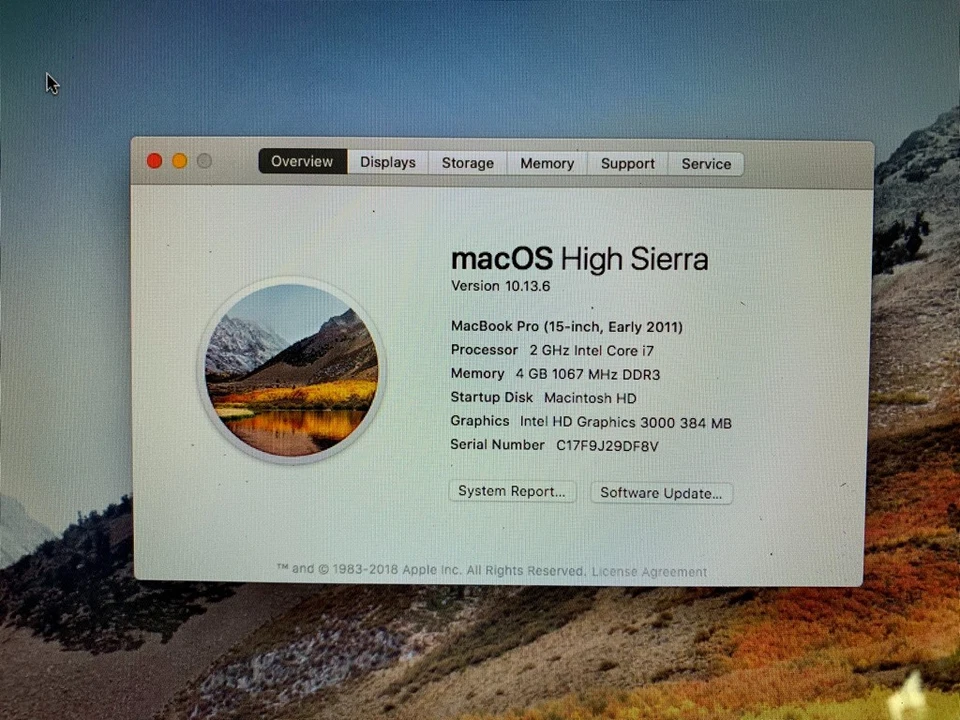 MacBook Pro 15 inch 2.0GHz 4GB RAM 1TB Hard Drive Early 2011 A1286 - Image 4 of 4