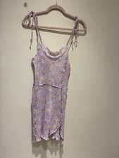 LoveShackFancy Women’s Fletcher cotton mini dress in misty lilac Floral Size S