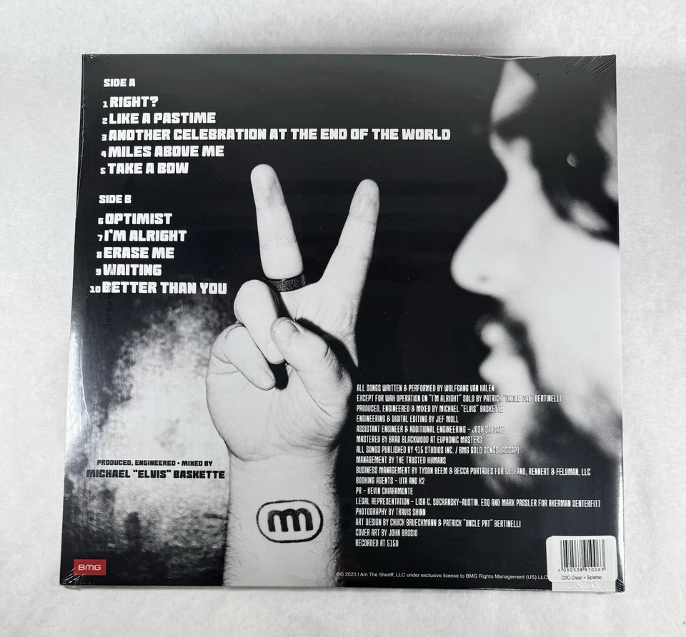 Mammoth II WVH Translucent Clear Multicolor Splatter LP - HAND SIGNED INSERT! - Image 2 of 4