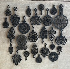 Vintage Wilton Cast Iron Trivet Collection, 25 Pieces, Wall Decor, Kitchen D cor