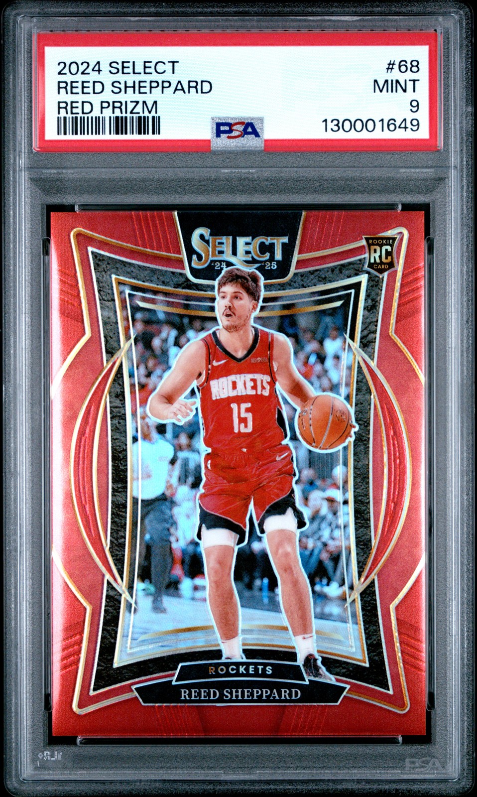 2024 PANINI SELECT RED PRIZM #68 REED SHEPPARD 7/199 PSA 9