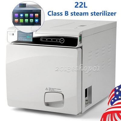 22L Class B Dental Autoclave Digital Vacuum Steam Sterilizer Dry Heat RapidCycle