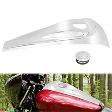 Dash Fuel Console +Gas Tank Cap Chrome Cover For Harley Electra Road Glide 08-23