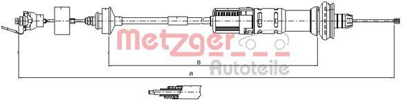Metzger 11.3059 Seilzug, KupplungsbetäTigung FüR Peugeot-image