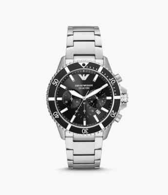 Emporio Armani Uhr Taucheruhren Stahl versilbert AR11360