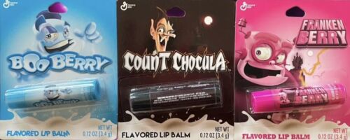 Monster Cereal Lip Balm Lot Franken Berry  Boo Berry Count Chocula General Mills - Picture 1 of 7