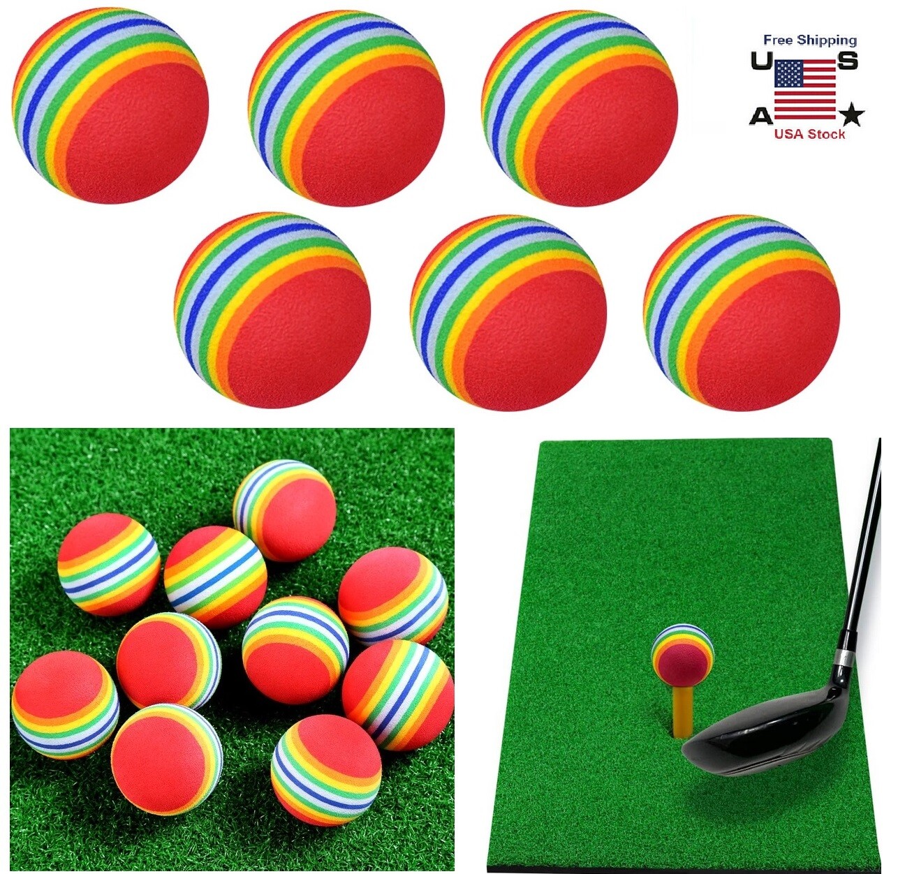 50× Quality Foam Sponge Training Golf Balls Elastic Soft Indoor