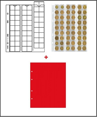 5-LINDNER-MU54R-Multi-Collect-Münzhüllen-54-Fächer-20-mm-+-rote-ZWL