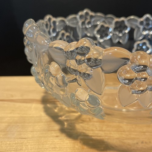 Mikasa Crystal Carmen Pattern Oval Serving Bowl 9” X4” Tall Grape Crystal Design - Picture 2 of 12