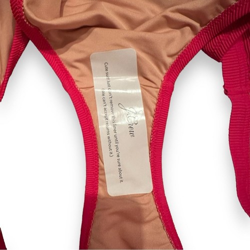 J. Crew Hot Pink Ribbed-Trim Hipster Full-Coverage Bikini Swim Bottom Sz XL NEW - Picture 3 of 6