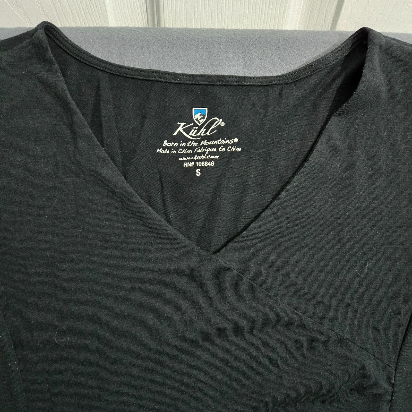 VETEMENTS Abito Kuhl donna S nero scollo a V midi manica corta increspato Coolmax