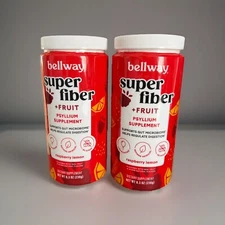 NEW Lot of 2 Bellway Super Fiber Fruit Psyllium Supplement Raspberry Lemon 8.3oz