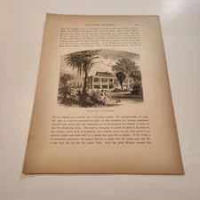 Planter's House On The Mississippi River c. 1872 Engraving (287)