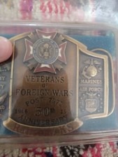 Veterans of Foreign Wars Post 7972 50 Anniversary Ransom KS belt buckle Military