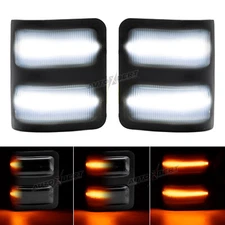 For Ford F250 F350 08-2016  Smoked Lens LED Side Mirror Marker Lights Switchback