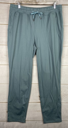 CRZ Yoga Pants Womens M 8/10 Green Zip Pockets Straight Leg Pull On Stretch NWT