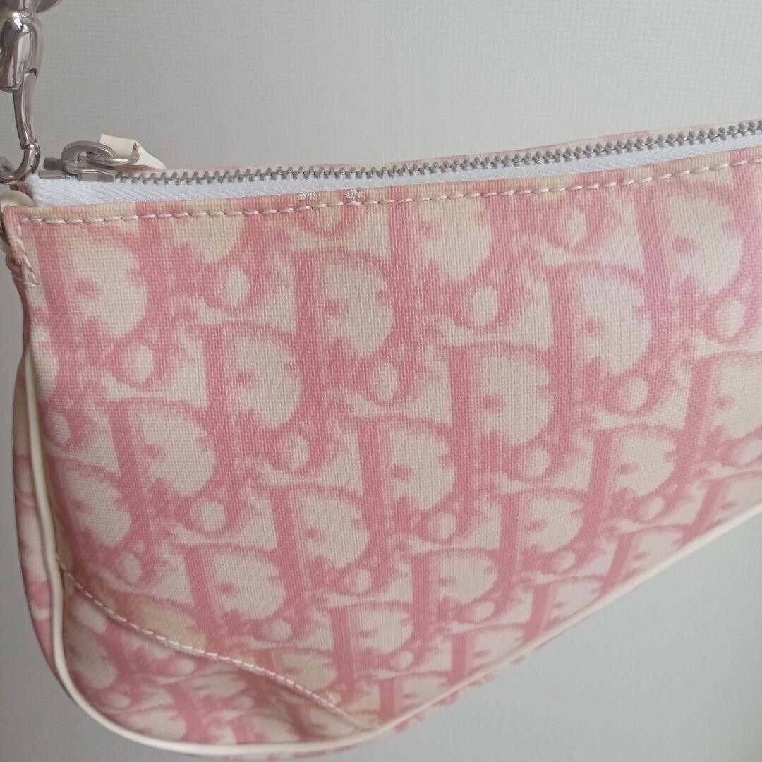 Christian Dior Oblique Saddle Handbag Pink Out of print Fashion