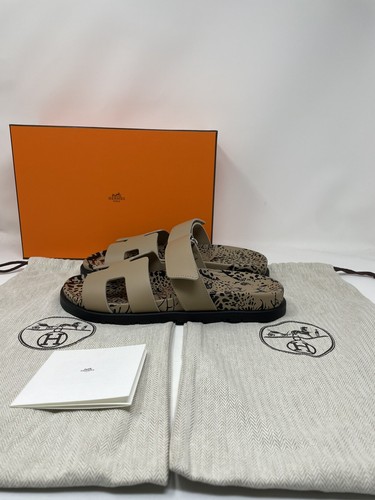 Heremes Chypre Smooth Calfskin Leopard Techno Sandal 38 NIB - Picture 2 of 17