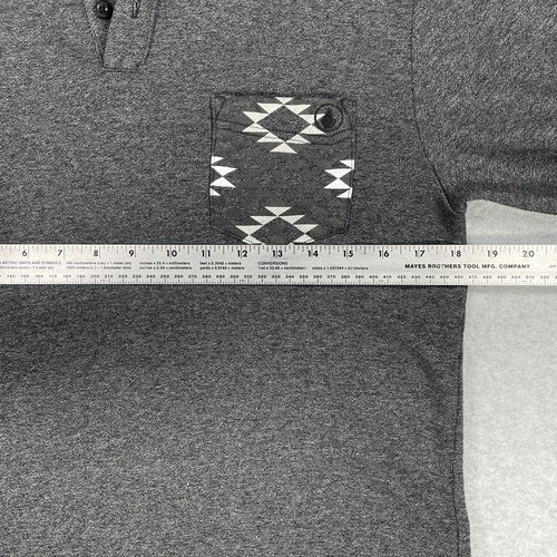 Volcom Henley Sweater M Gray L/S Lightweight Pocket Skateboarding Pullover - Picture 5 of 8