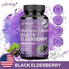 Black Elderberry 2000mg - Immune Support and Antioxidants, Non-GMO, Gluten Free