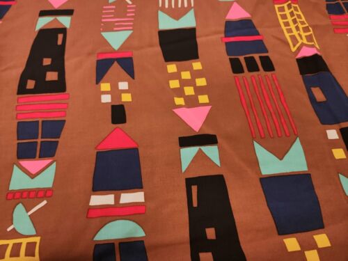 Lighthouse Rayon Challis Apparel Fabric Abstract Nautical By the Yard