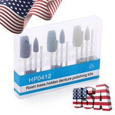 12 Pcs Dental Diamond Burs Resin Base Hidden Polishing for Low-Speed Handpiece