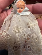 Vtg Made in Italy Celluloid Plastic Baby Doll Sleepy Eyes Movable Arms Legs 3  