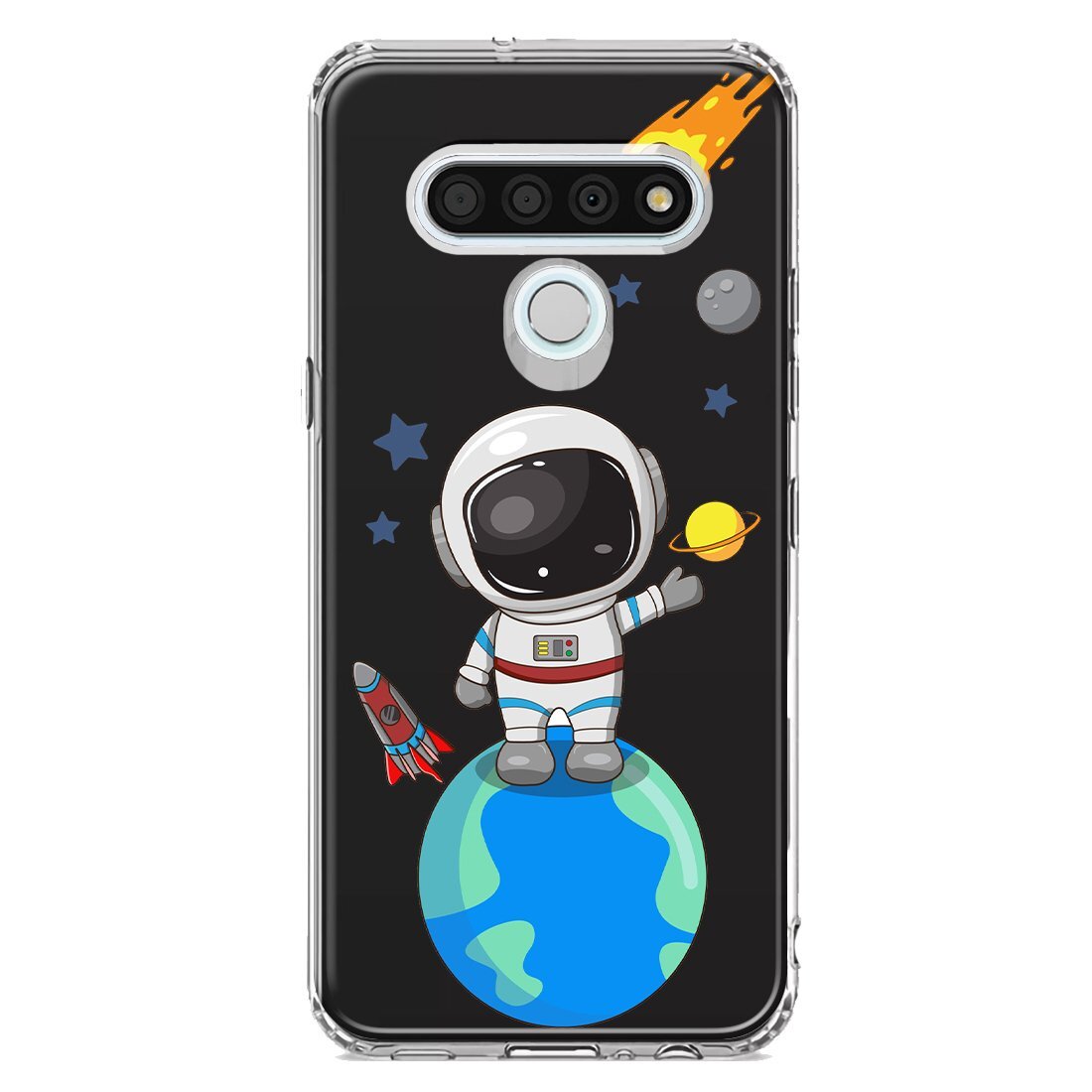 Mundaze Case for LG Stylo Cover Astronaut Earth Mars Rocket
