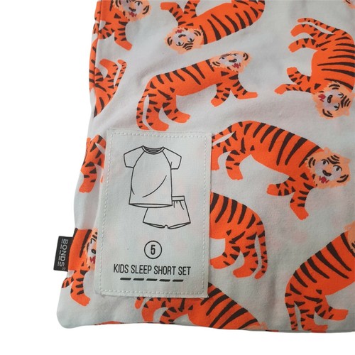 Bonds Kids SIZES 4, 5 PJ Short Sleeve Sleep Set Kids White Orange Tiger - Picture 10 of 11