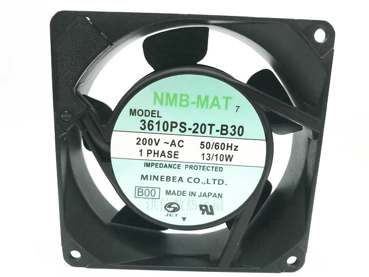 1PC NMB 3610PS-20T-B30 200V 13/10W 92*92*25MM aluminum frame AC