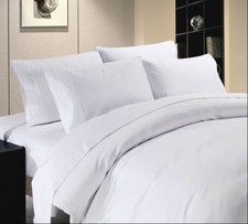 1800 Thread Count White Solid Bed Sheet Set Egypt Cotton Hotel Luxury Extra Soft