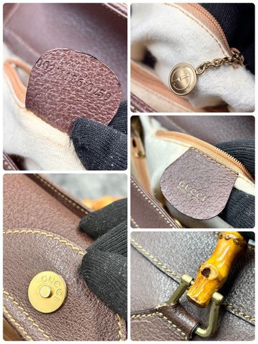 Bolso de Mano Gucci Diana de Cuero con Mango de Bambú Marrón Auténtico USADO Japón FS - Imagen 11 de 11
