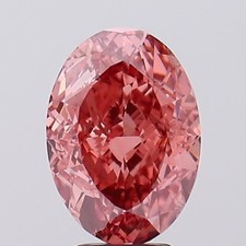 Lab Grown 5.69 Ct Fancy Vivid Pink Color VVS2 OVAL Cut IGI Certified CVD Diamond