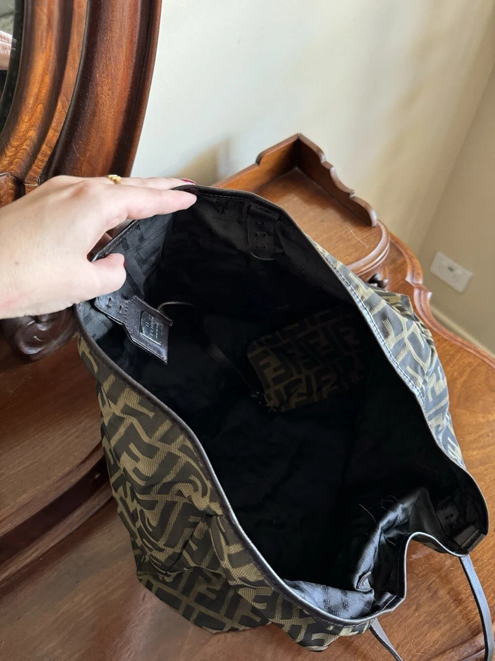 AUTHENTIC VINTAGE FENDI ROLL TOTE BAG ZUCCA - Image 3 of 4