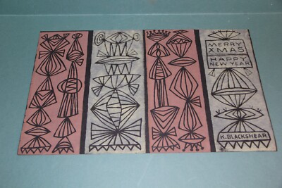 KATHLEEN BLACKSHEAR CHRISTMAS CARD LISTED ARTIST MODERNISM