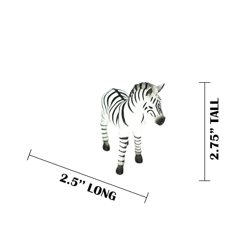 Zebra Baby Foal Plastic Animal Toy Realistic Hand Painted Figurine