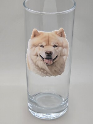 Creme Chow Chow Hund Glas tolles Geschenk hochwertig. Hunderasse. 